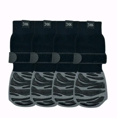 *NEW* DOK TigerToes Premium Non-Slip Dog Socks ~sz.L ~ BLACK
