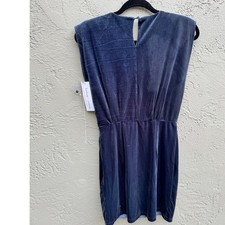NEW Bishop Young Velvet Velour Sleeveless Blue Party Cocktail Dress