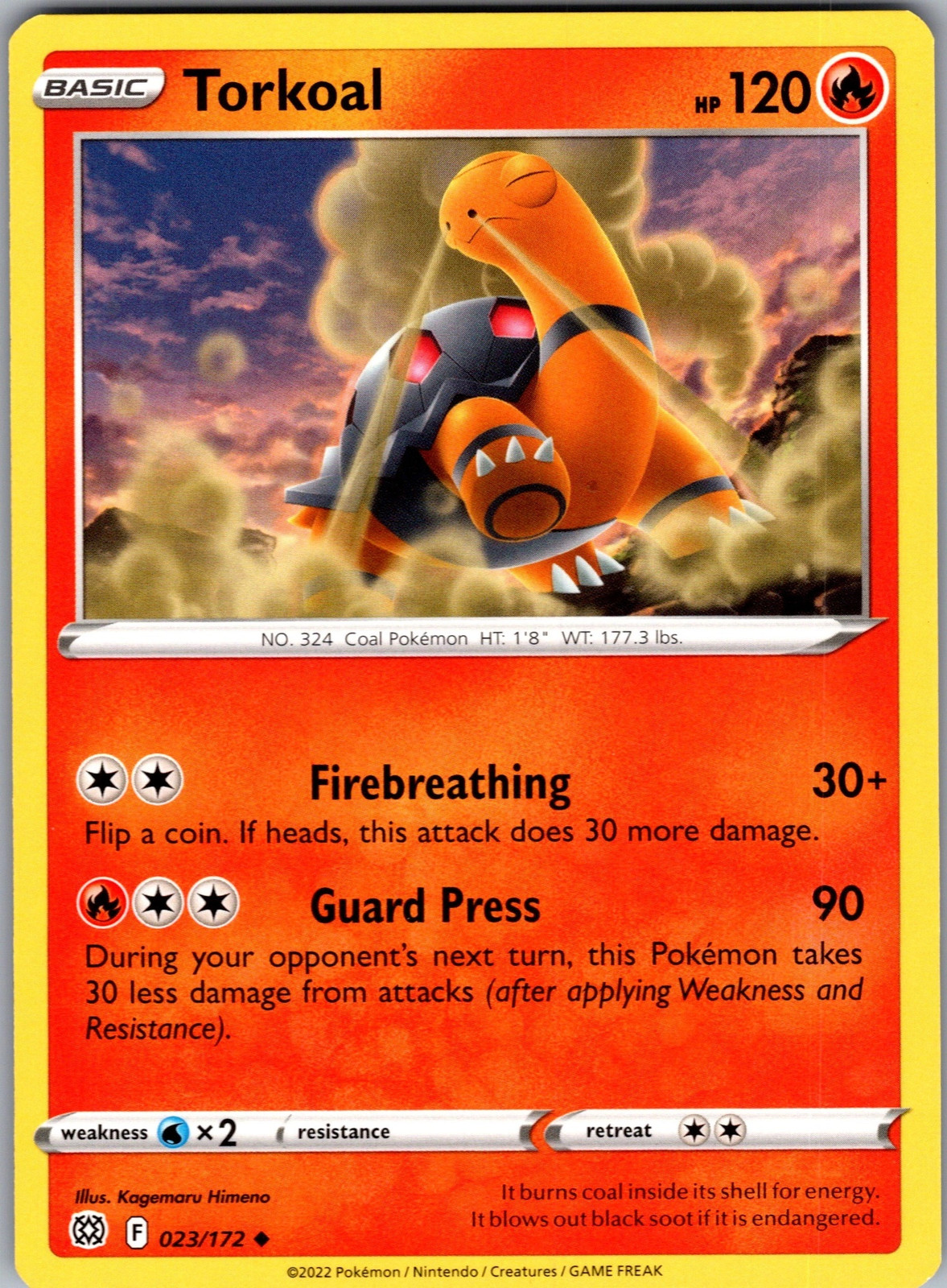 Torkoal 023/172 Brilliant Stars Uncommon NM Pokemon TCG