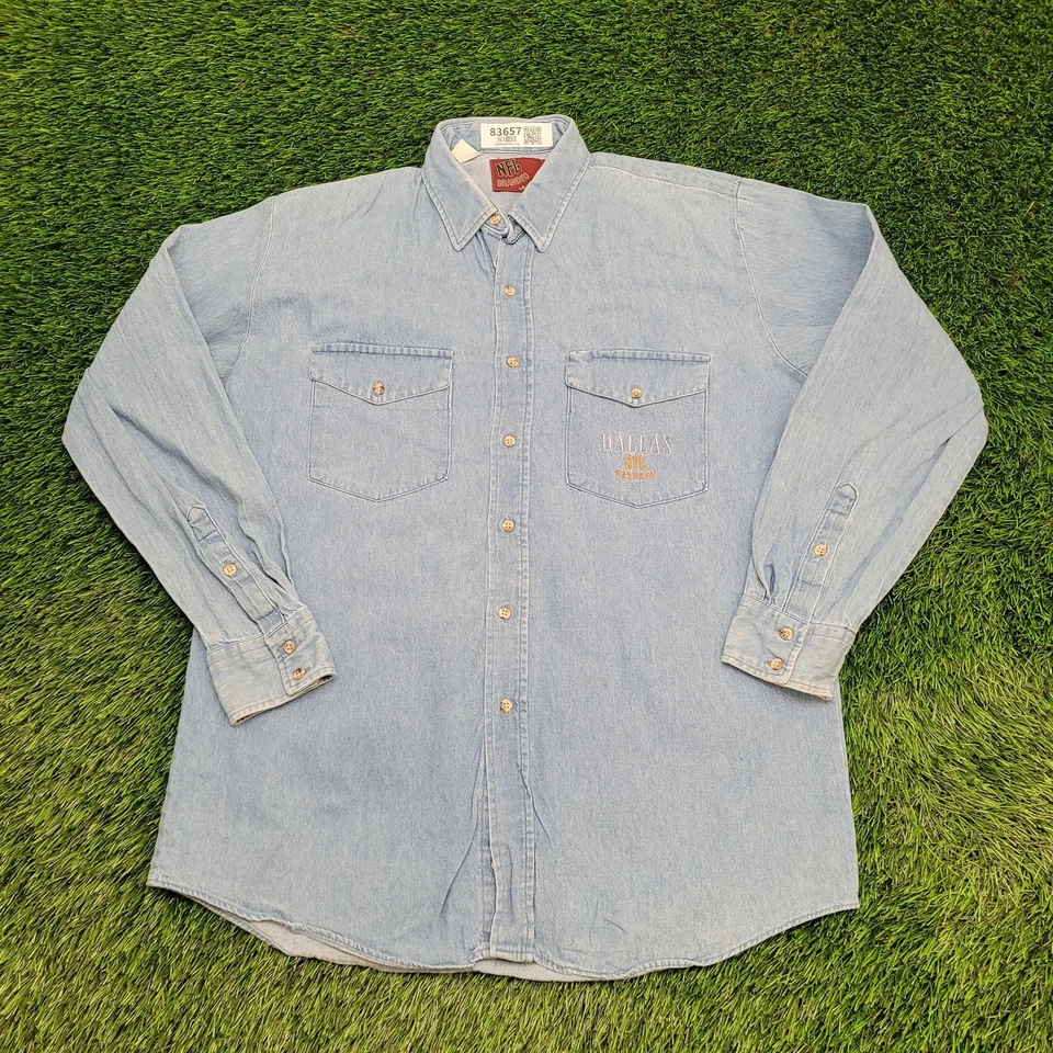 Camisa vaquera vintage con botones XL 23x32 lavado medio Foto 2 de 4