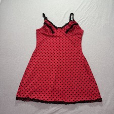 Jolie Intimates Babydoll Dress Women's 2X Lace Feminine Heart Occasion Indie Red