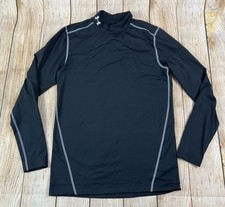 Mens Under Armour ColdGear EVO Mock Turtleneck Black Fitted Shirt Size Small