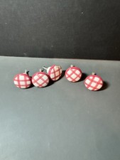 Set Of 5 Vintage Porcelain Knobs Pink White see Pics