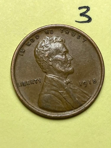 1918 LINCOLN WHEAT CENT,  high condition coin, XF/AU nice sharp details #3