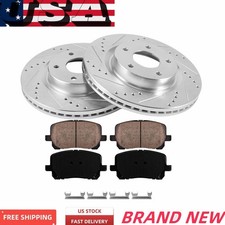Rear Drilled Rotors + Ceramic Brake Pads for Rogue Nissan 350Z Juke X-Trail G35