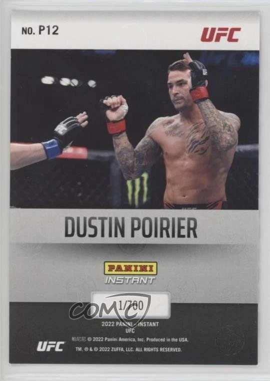 2022 Panini Instant UFC Paramount /700 Dustin Poirier #P12 - Image 2 of 2