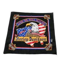 Vintage Harley-Davidson Bandana This We Will Defend Handkerchief Scarf Eagle