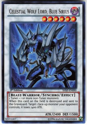 Celestial Wolf Lord, Blue Sirius SHSP-EN090 Yugioh TCG Ultra Rare NM