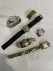 Antique Vintage Wrest Watches 2 Timex Lord Elgin, 2 Bulova Parts Repair Lot Of 6