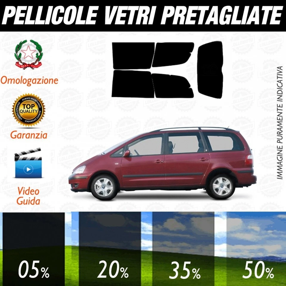 LOLLOMOTO Ford Galaxy dal 1996 al 2006 Pellicole Oscuramento Vetri Posteriori Auto Pre Tag