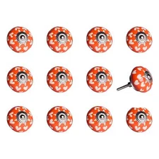 1.5 X 1.5 X 1.5 Orange White And Silver  Knobs 12 Pack