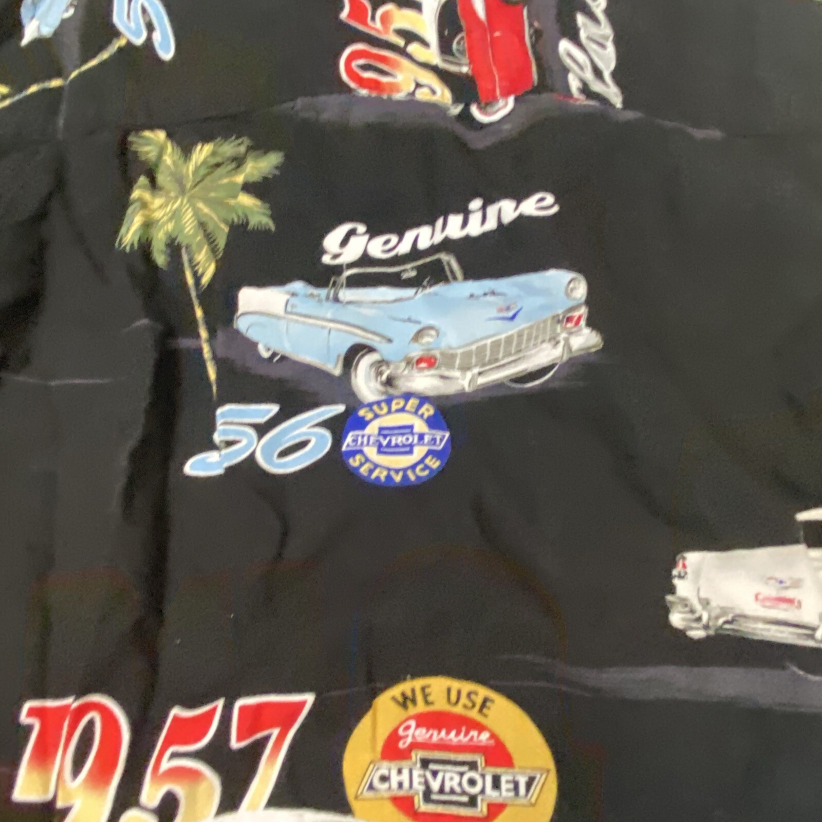 Vintage Paradise Found Hawaiian Shirt Mens 2XL Black Corvette Stingray RARE