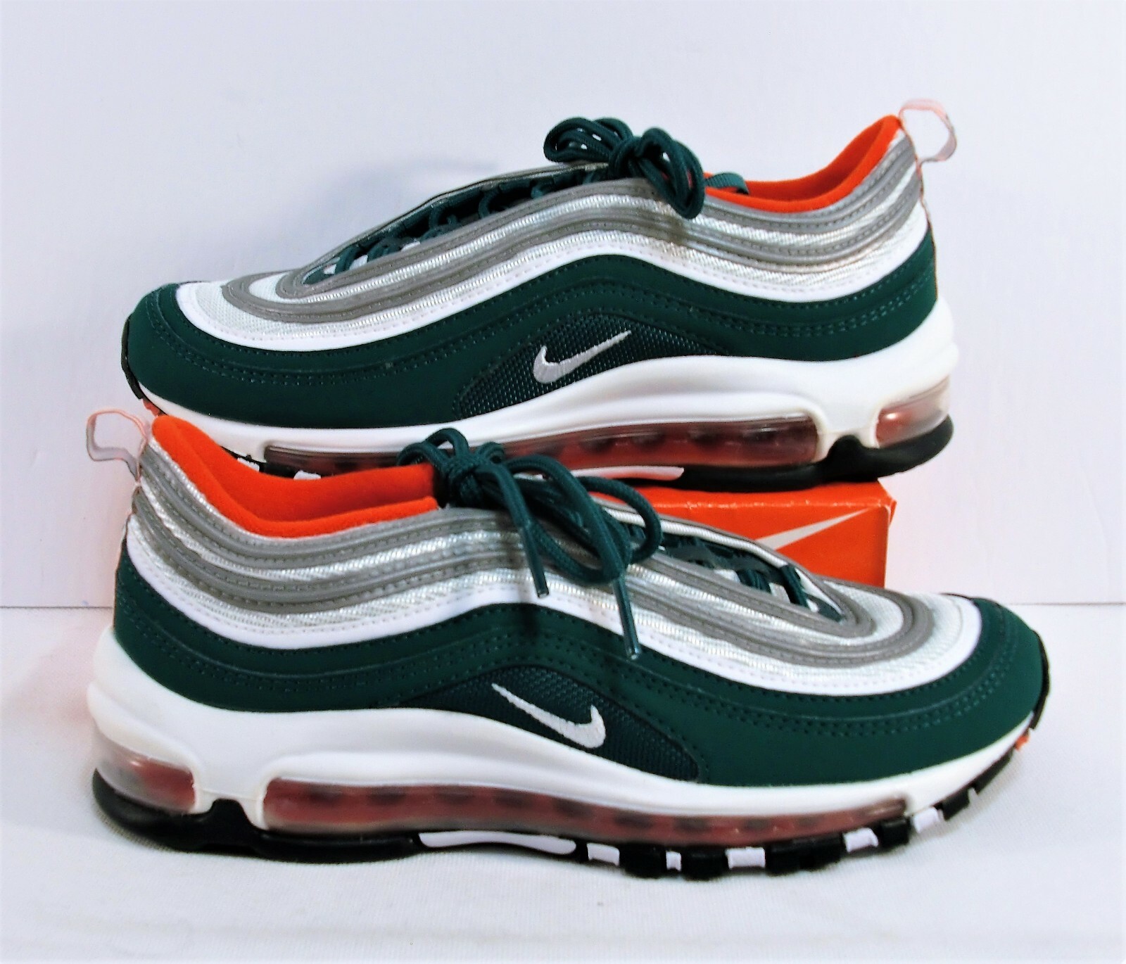 Nike Air Max 97 Miami Hurricanes Rainforest Running Shoes Sz 5y 921522 300  for sale online | eBay