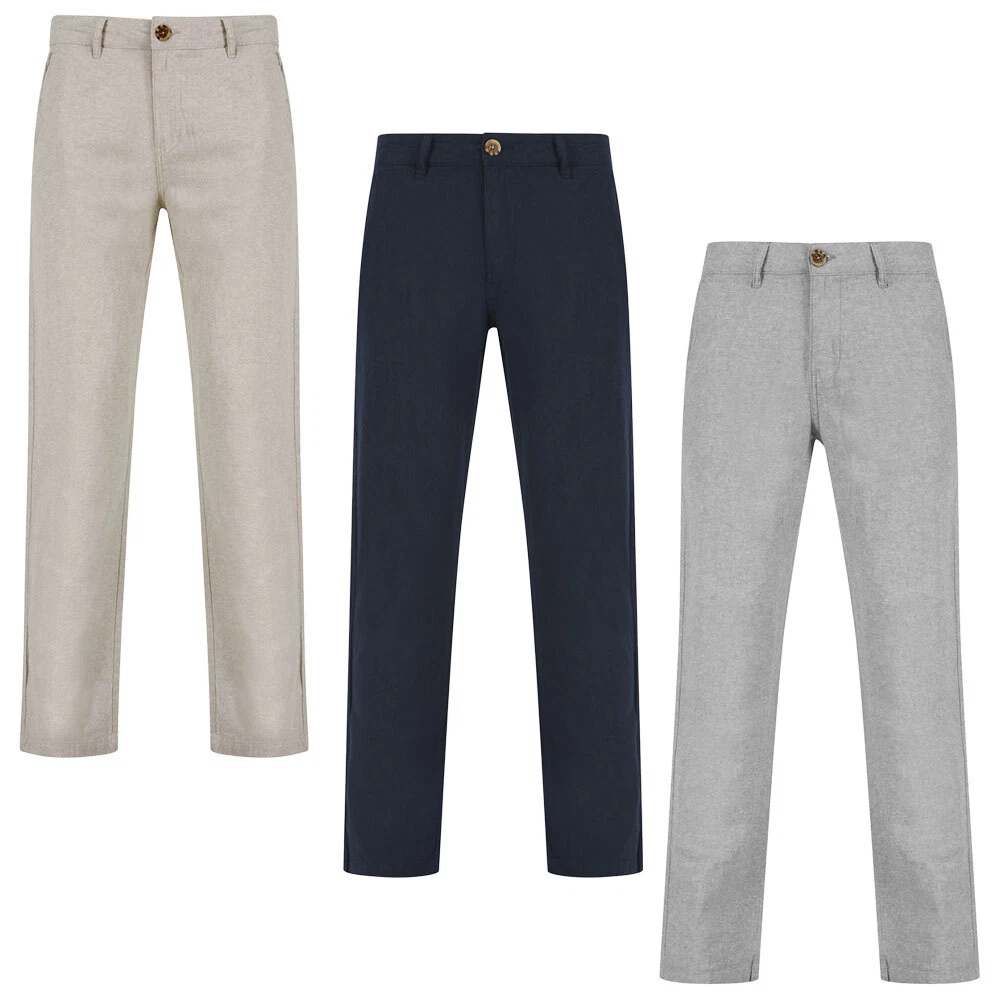 Tokyo Laundry Linen Trousers Men's Straight Leg Light Cotton Chino Summer Pants
Opens in a new windo