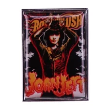 FRONT WOMAN JOAN JETT OF JOAN JETT AND THE BLACKHEARTS "ROYAL FLUSH"..LAPEL PIN.