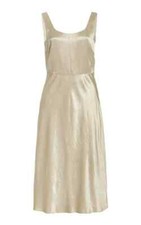 NWT Vince Sleeveless Satin Slip Midi in Sepia Scoop Neck Dress 6 325