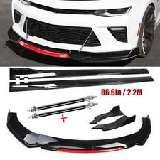 For Chevrolet Chevy 2 Layer Front Bumper Lip Splitter Spoiler Side Skirt Bod Kit