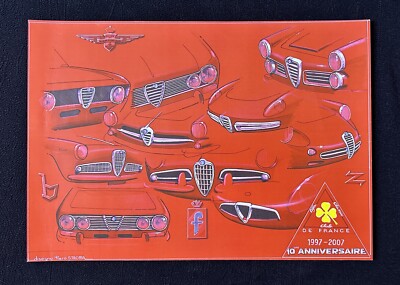 ALFA ROMEO Classic Club of France 2007 Poster SZ TZ Giulia GTA 2600 Pininfarina 