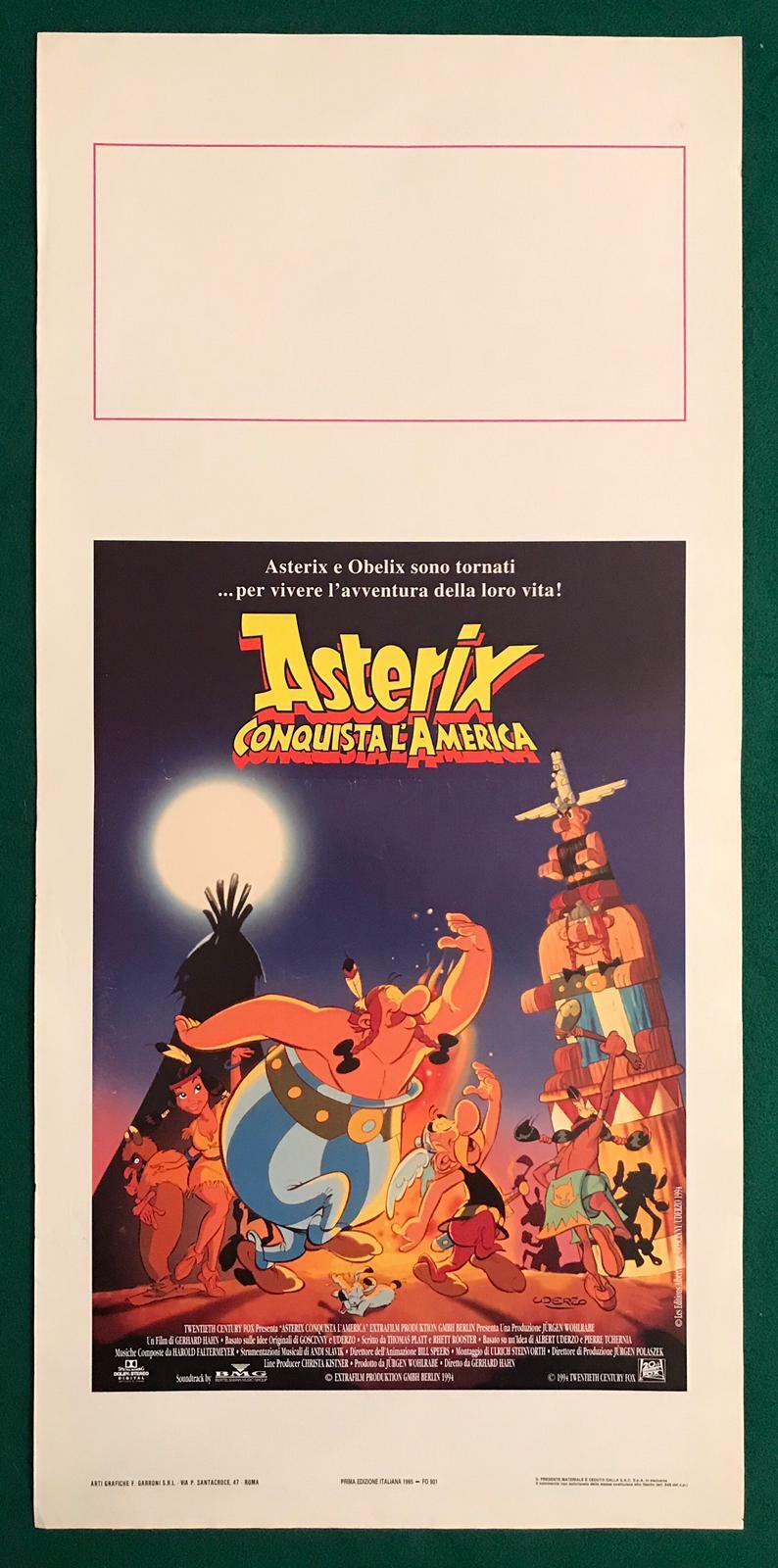 Locandina originale film Asterix conquista l'America (1994) - Regia di Gerhard Hahn