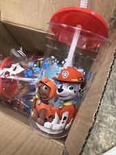 Paw Patrol 16oz Tumblers Set Of 4.with Straws