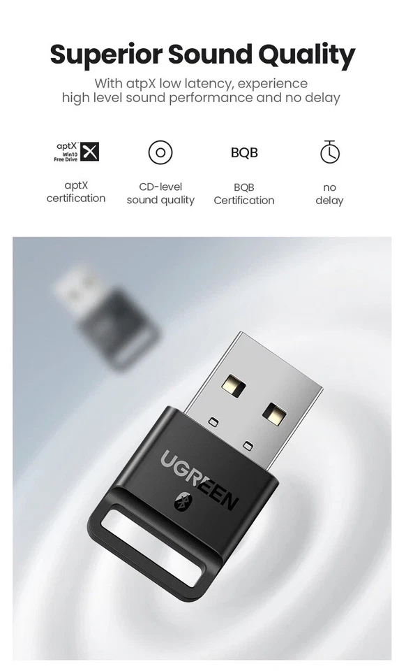 UGTEEN(original)USB Bluetooth Adapter 4.0 Wireless Single for PC (Range 20m) - Image 4 of 4