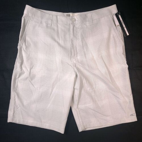 New O'Neill Delta Shorts Mens 34 White Plaid Walkshorts Shorts