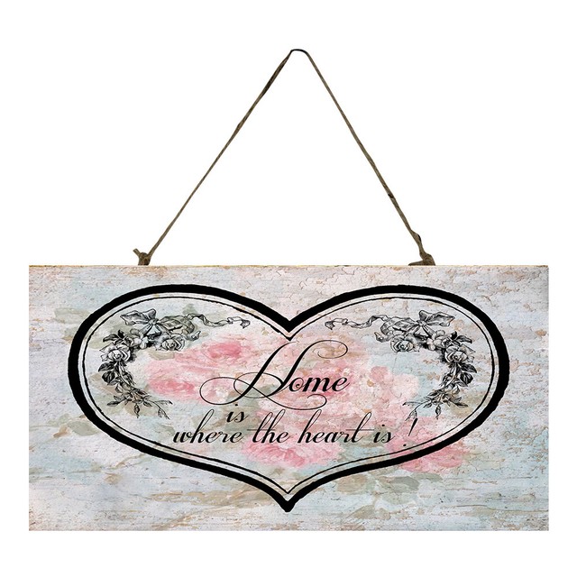 Home Is Where The Heart Is Printed Handmade Wood Sign For Sale Online