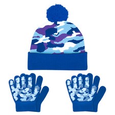 EvridWear Kids Winter Hat and 2 Pairs Knit Gloves Set  for Cool Cold Weather