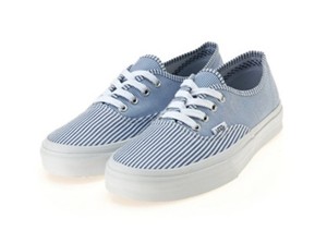 vans authentic white blue stripe