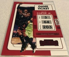 2021-22 Contenders Basketball Kevin Porter Jr. Houston Rockets Game Ticket Red