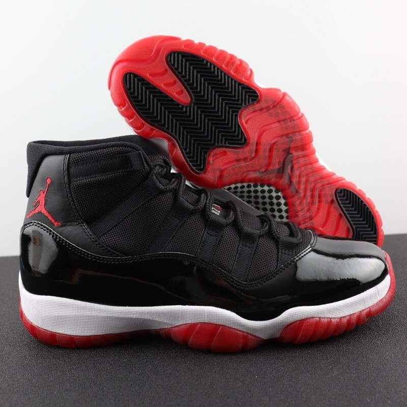 Nike Air Jordan 11 black and red men's sneakers -378037-061