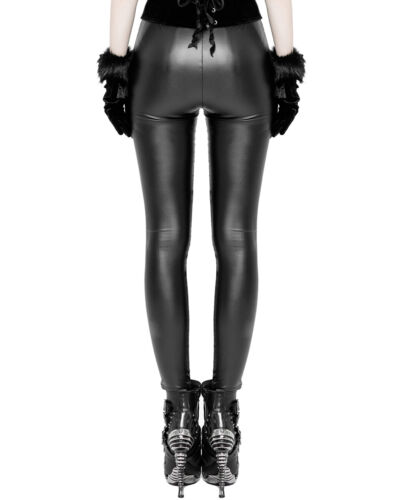 Punk Rave Mujer Leggings Góticos Pantalones Negro Rojo Cuero Sintético Steampunk Encaje De Colección - Imagen 4 de 10
