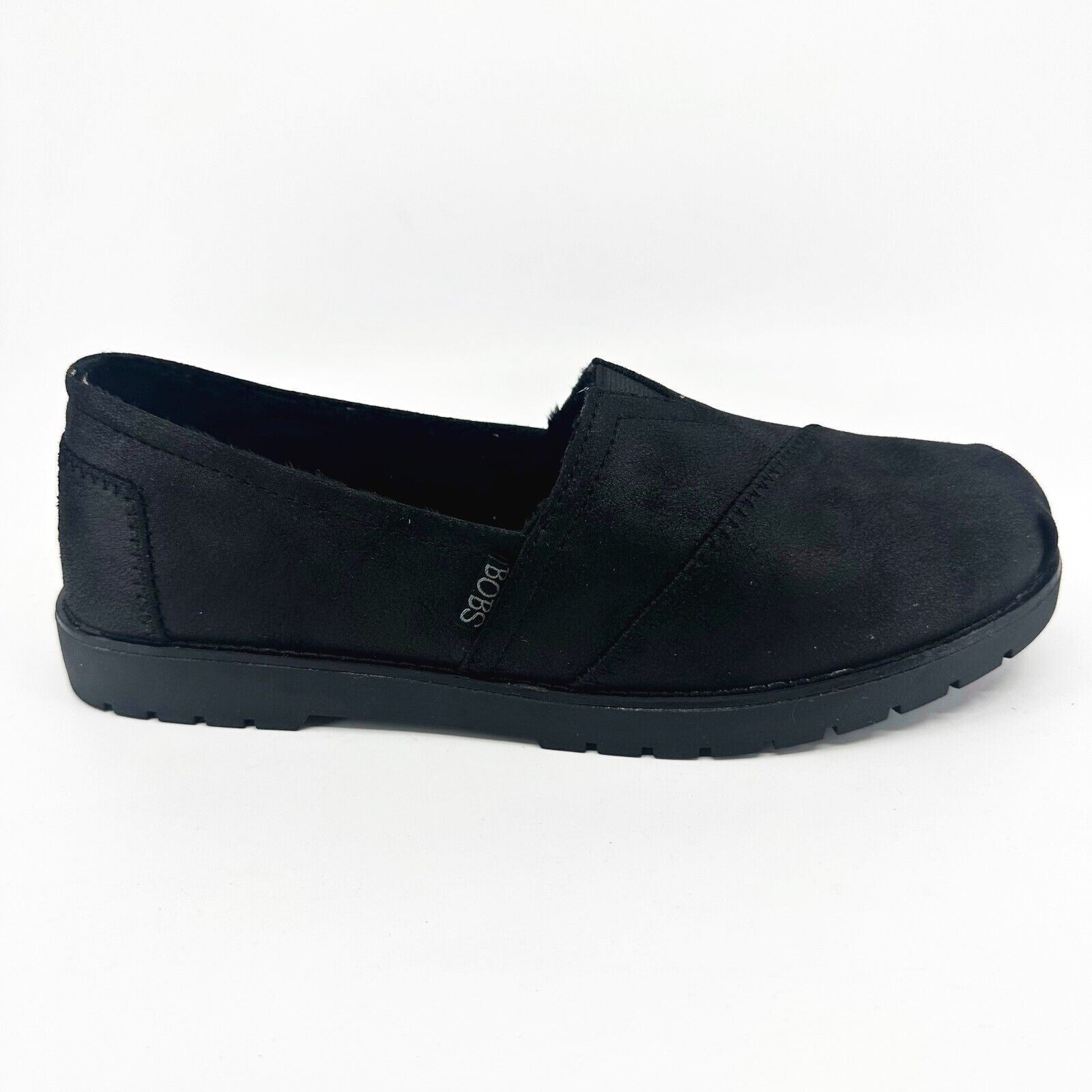 Комфортная женская обувь Skechers Bobs Chill Lug Urban Spell черного цвета с эффектом памяти.