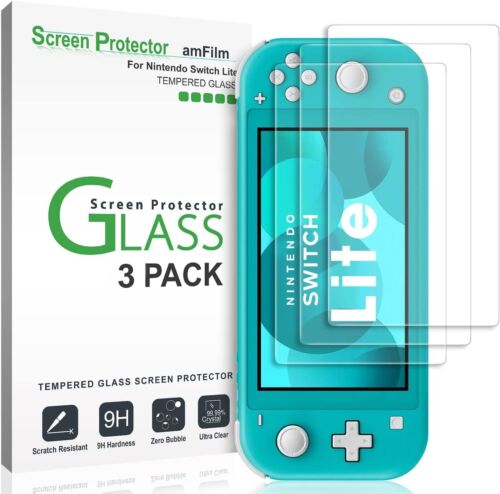 amFilm (3 Pack) Nintendo Switch Lite Screen Protector - Premium Tempered Glass - Picture 1 of 6