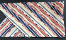 Vintage Tan Red Navy Scarf Graphic Printed Neck Fashion Trad SHARP Preppy Geek