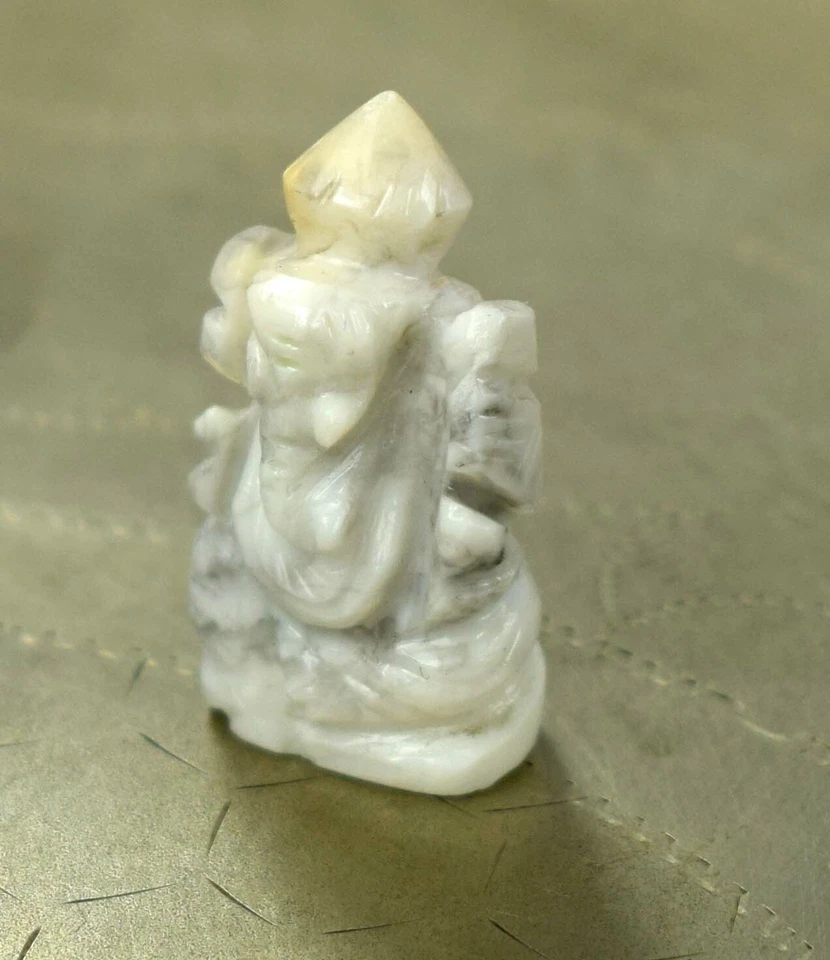 Weißer Howlith Ganesha Haus Dekoration Figur Natürlich Geburtstagsgeschenk - Bild 2 von 4