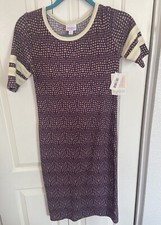 LuLaRoe Julia Dress Knit Colorful Tshirt Dress Size XS - New With Tags