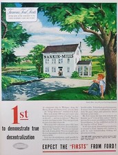 1945 Ford Motor Company Nankin Mills Village Industries Vintage Print Ad NICE 