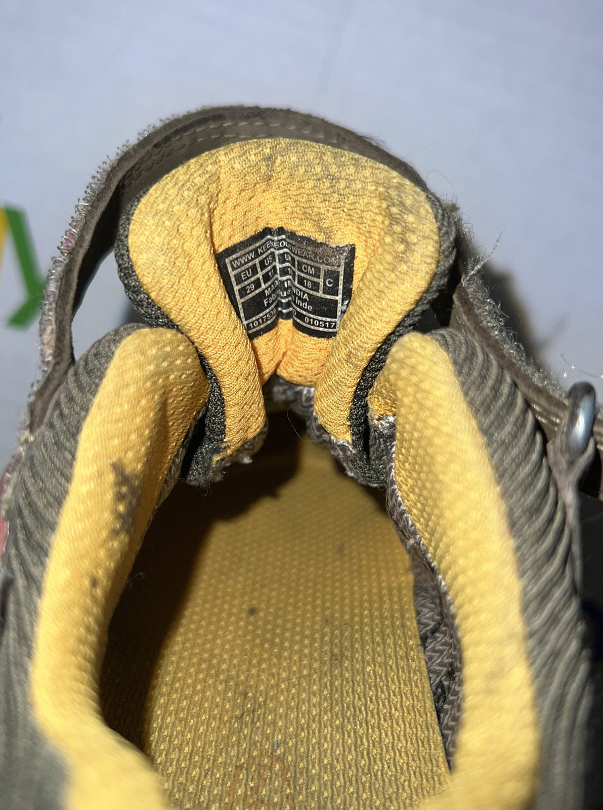 Scarpe da trekking Keen bambino verde giallo basse impermeabili sneaker escursionismo taglia 11