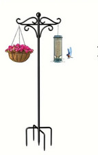 Heavy Duty Strong Double Shepherds Hooks for Outdoor, 75 Inch Bird Feeder Pole
