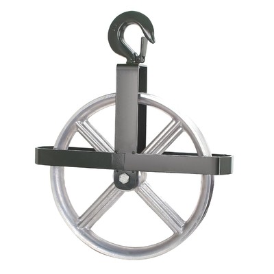 Dual Bearing Scaffold Hoist Pulley - 12'' Aluminum Wheel with Safety Latch Lock