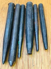 Vtg Starter Punch Steel 5 Piece Hardened Center 5.25" 5.25" 4.5" 4.25" 4"