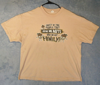 Alstyle Mens Tan Short Sleeve T-Shirt Funny Drive Me Nuts Family Size 2XL