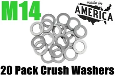 20 Pack - M14 14MM Aluminum Oil Crush Washers / Drain Plug Seal Ring Gasket