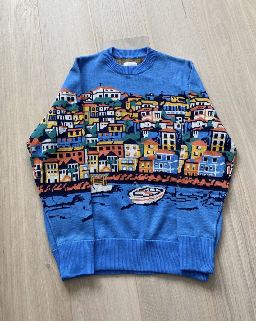 Aime Leon Dore Seatown Molyvos Knit Sweater Blue size X-large | eBay