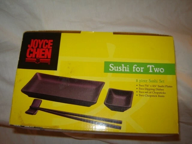 Nuevo en caja Joyce Chen Sushi para dos 8 piezas Juego de sushi negro nuevo en caja Foto 3 de 3