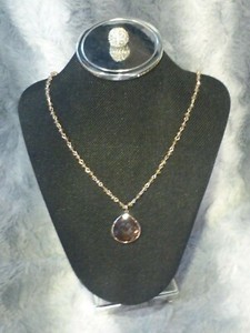 Authentic Lonna & Lilly Rose Gold Plated Taupe Teardrop Stone Necklace 32" Long NWT