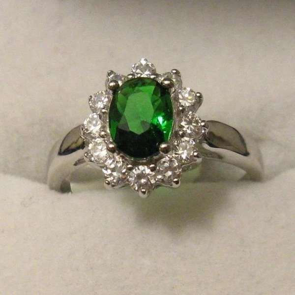 BIJOUX ML (FRANCE) Bague Rhodié T62 Marquise Emeraude Cz 14mm Argent Massif 925 Dolly-Bijoux