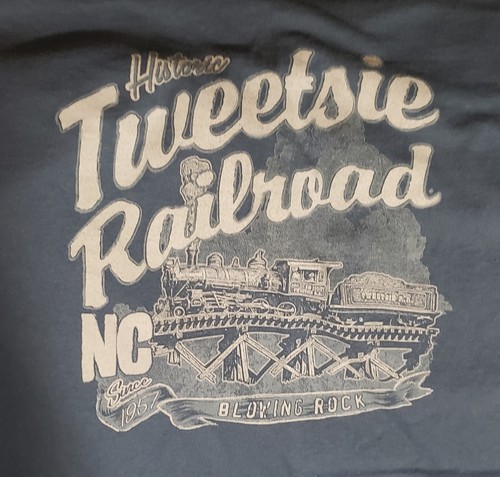 Historic "Tweetsie Railroad" Blue T-shirt Size (2XL) With Logo and Train