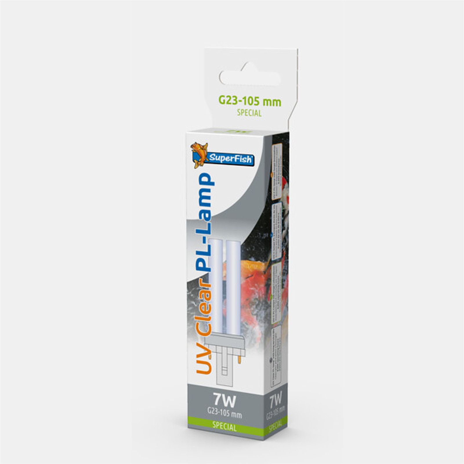 SUPERFISH 7 WATT G23 UV UVC SPARE PLS LAMP 2 PIN 105MM BULB COMBI CLEAR 4000